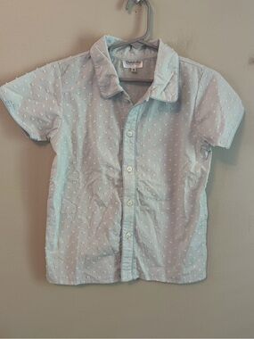 Dondolo Light Blue Swiss Dot Short Sleeve Shirt